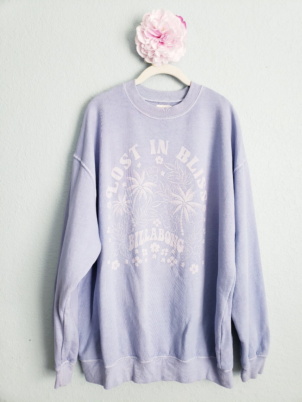 Billabong Blue Lost In Bliss Oversized Crewneck Sweatshirt